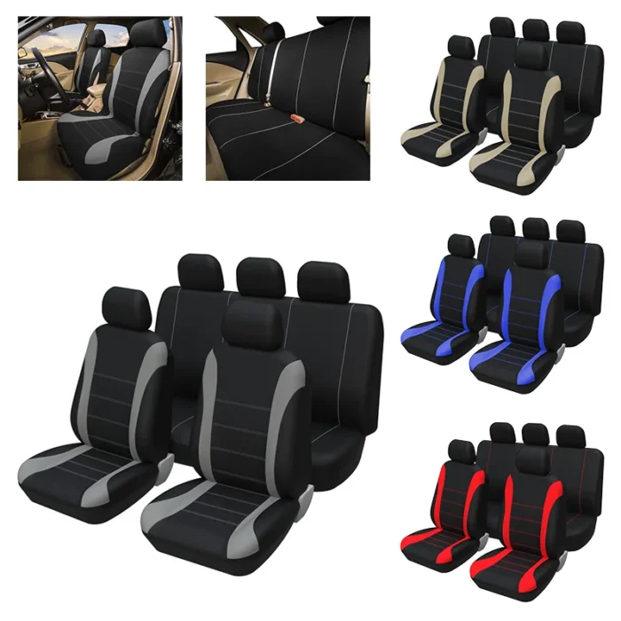 Universal Full Car Seat Covers Polyester Fabric Auto Protect Covers Car Seat Protector Automotive Interior Supplies